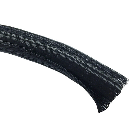 Electriduct Hook Self Closing Braided Wrap Sleeving- 3/8" x 50ft- Black BS-J-SCW-0375-50-BK